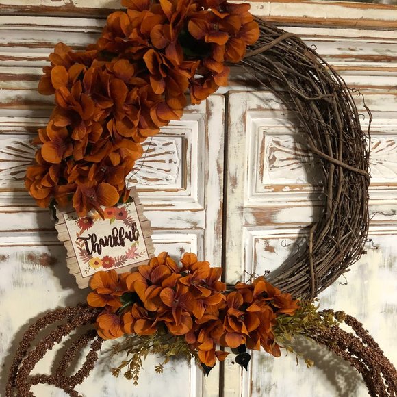Hydrangea Wreath|Fall Wreath|Farmhouse Decor